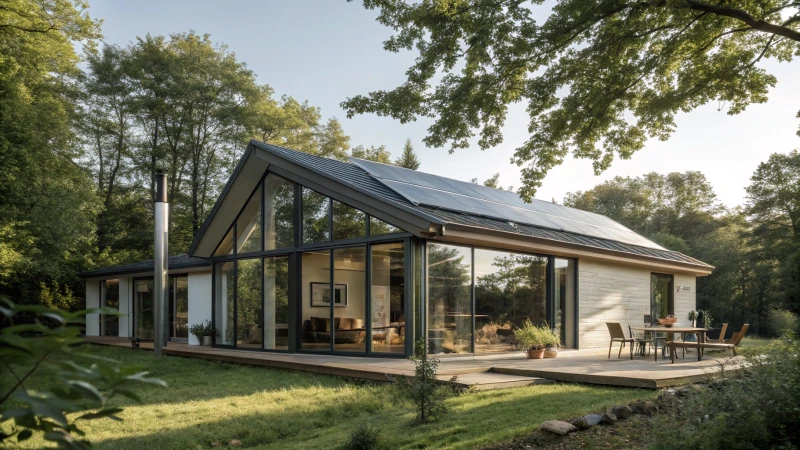 Modern prefab home surrounded by greenery